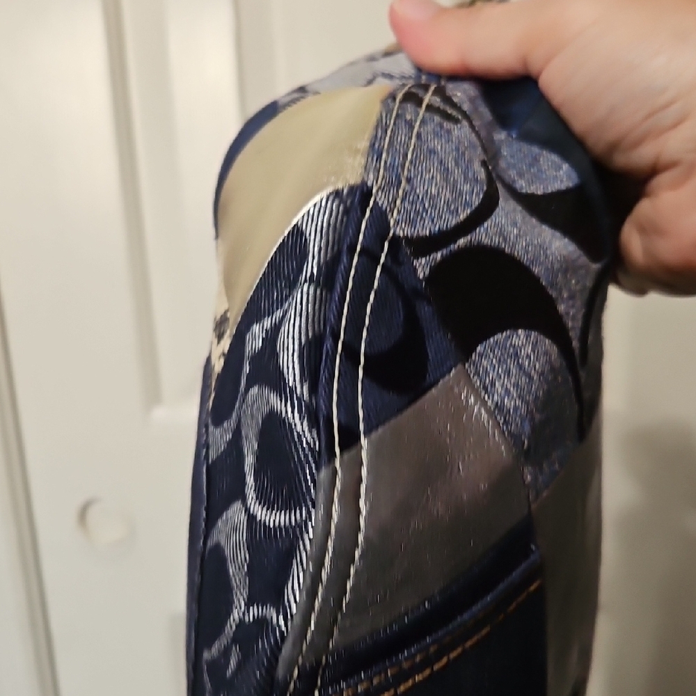 Coach EUC Denim Patchwork Hobo Shoulder Bag - Picture 6 of 12